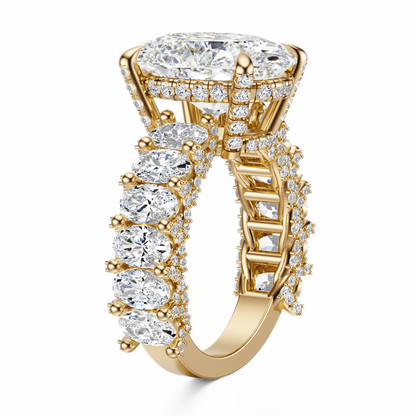 Oval Cut 6.00 CT F VS2 Lab Grown Diamond Ring in Gold (IGI)