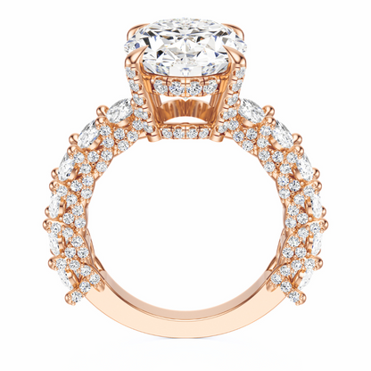 Oval Cut 6.00 CT F VS2 Lab Grown Diamond Ring in Gold (IGI)