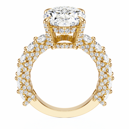 Oval Cut 6.00 CT F VS2 Lab Grown Diamond Ring in Gold (IGI)