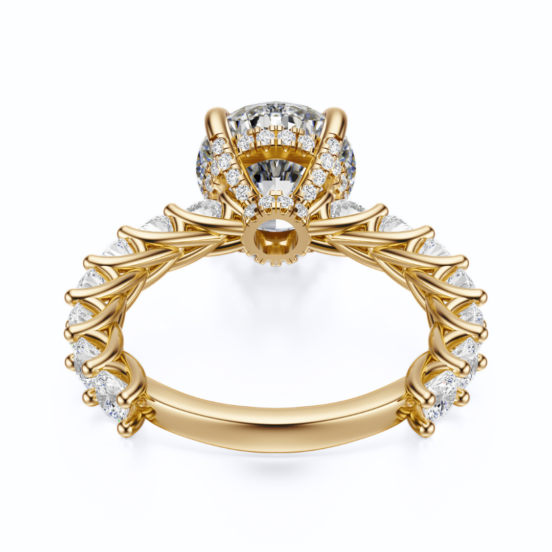 Round Cut 3.00 CT F VS2 Lab Grown Diamond Ring in Gold (IGI)