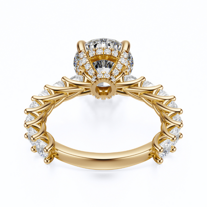 Round Cut 3.00 CT F VS2 Lab Grown Diamond Ring in Gold (IGI)