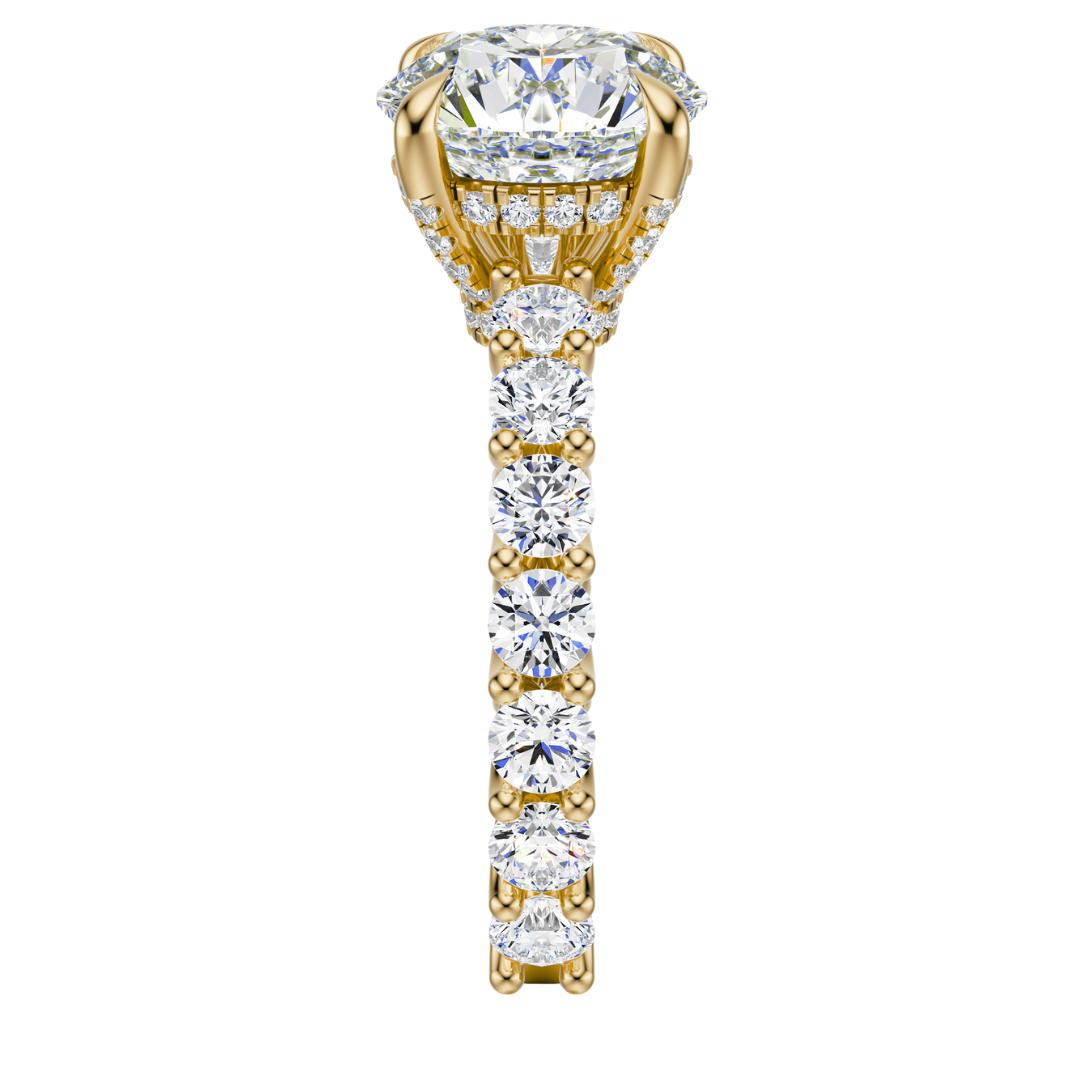 Round Cut 3.00 CT F VS2 Lab Grown Diamond Ring in Gold (IGI)