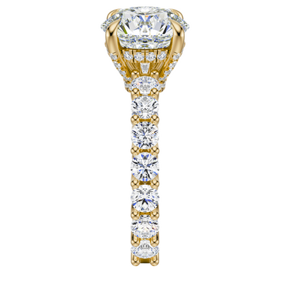 Round Cut 3.00 CT F VS2 Lab Grown Diamond Ring in Gold (IGI)