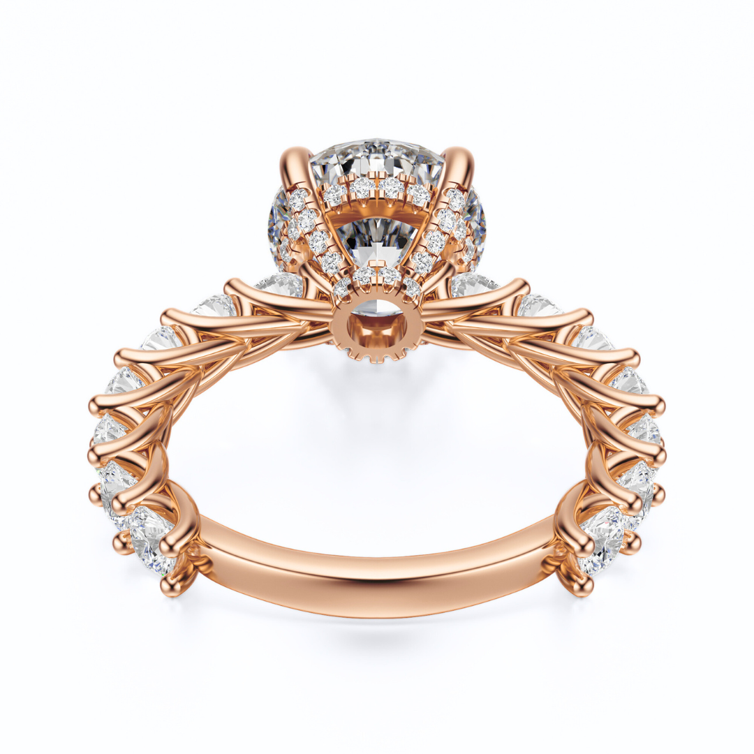 Round Cut 3.00 CT F VS2 Lab Grown Diamond Ring in Gold (IGI)