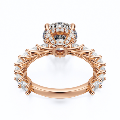 Round Cut 3.00 CT F VS2 Lab Grown Diamond Ring in Gold (IGI)