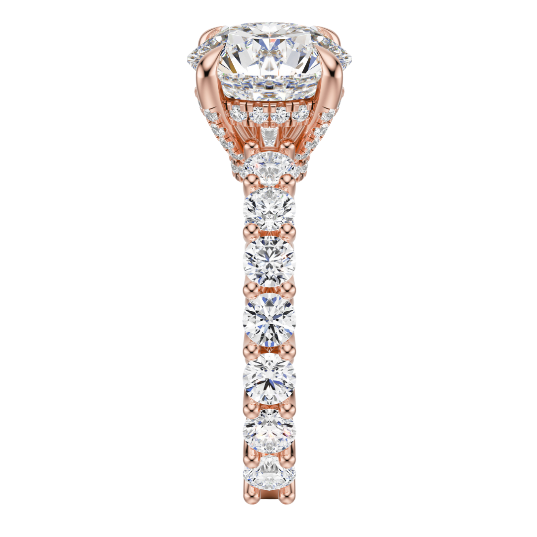 Round Cut 3.00 CT F VS2 Lab Grown Diamond Ring in Gold (IGI)