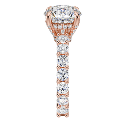 Round Cut 3.00 CT F VS2 Lab Grown Diamond Ring in Gold (IGI)