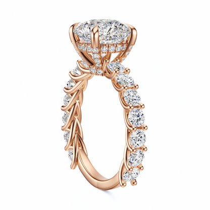 Round Cut 3.00 CT F VS2 Lab Grown Diamond Ring in Gold (IGI)