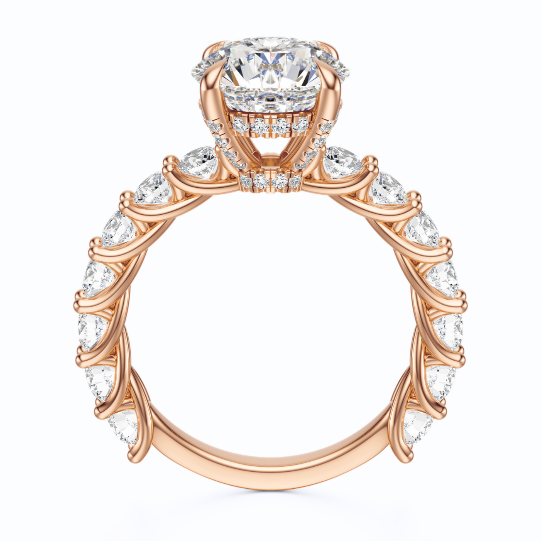 Round Cut 3.00 CT F VS2 Lab Grown Diamond Ring in Gold (IGI)