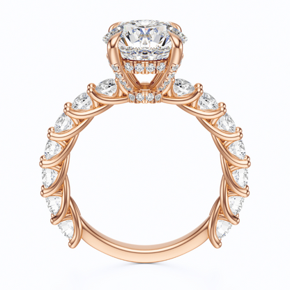 Round Cut 3.00 CT F VS2 Lab Grown Diamond Ring in Gold (IGI)