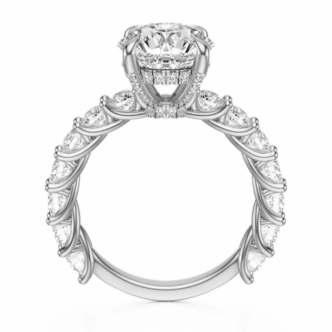 Round Cut 3.00 CT F VS2 Lab Grown Diamond Ring in Gold (IGI)