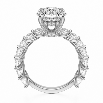 Round Cut 3.00 CT F VS2 Lab Grown Diamond Ring in Gold (IGI)