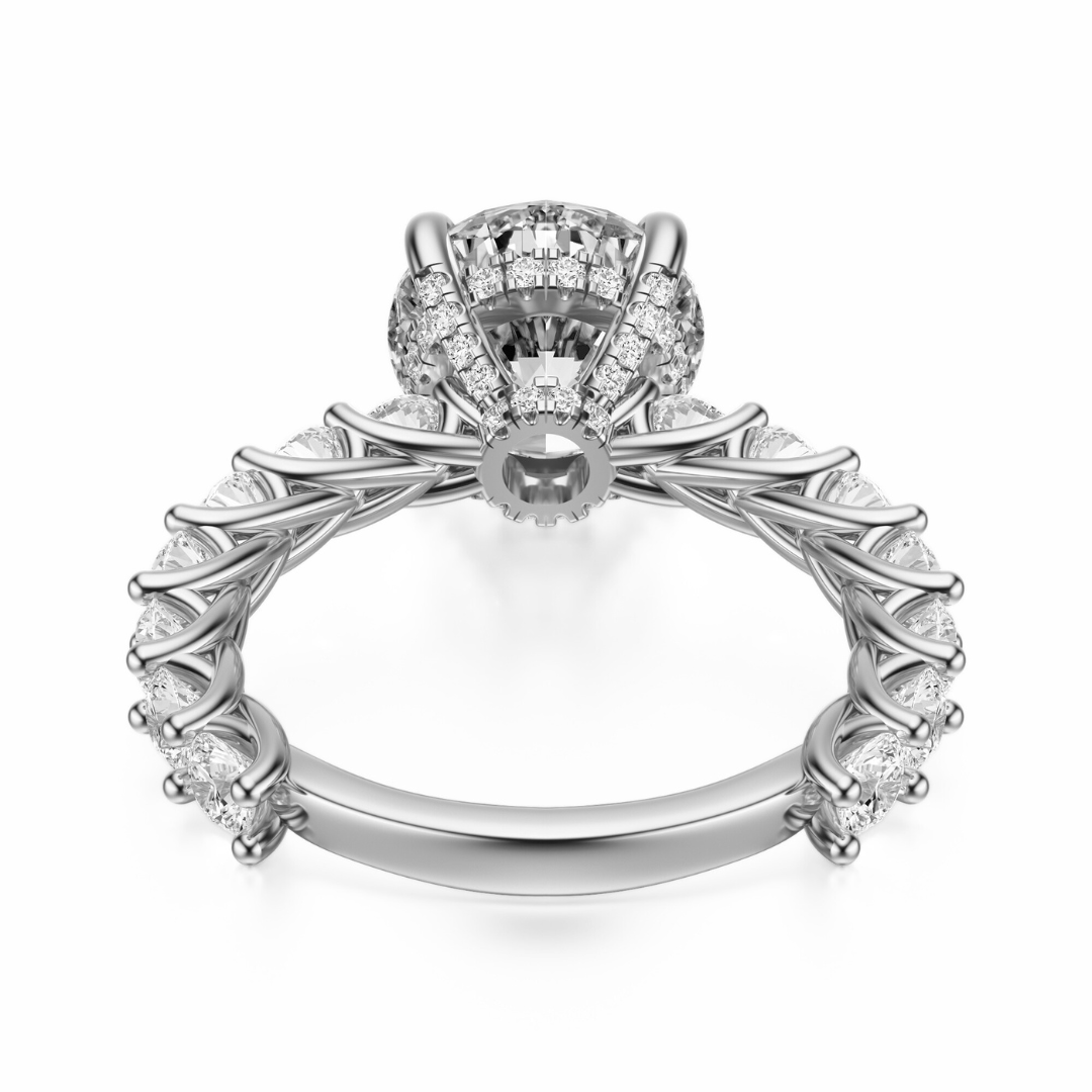 Round Cut 3.00 CT F VS2 Lab Grown Diamond Ring in Gold (IGI)