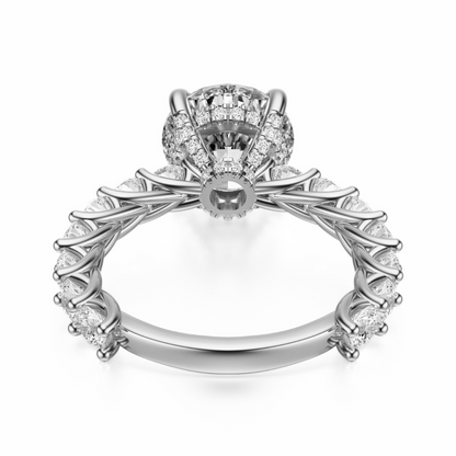Round Cut 3.00 CT F VS2 Lab Grown Diamond Ring in Gold (IGI)