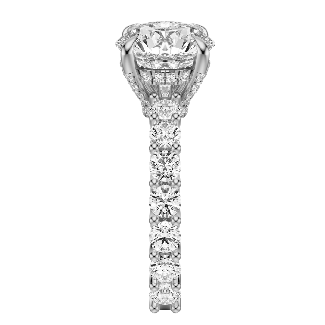 Round Cut 3.00 CT F VS2 Lab Grown Diamond Ring in Gold (IGI)