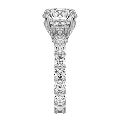 Round Cut 3.00 CT F VS2 Lab Grown Diamond Ring in Gold (IGI)