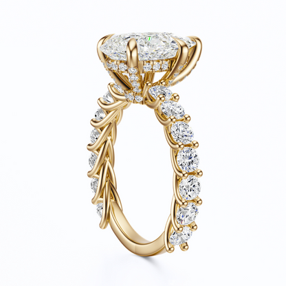 Pear Cut 3.00 CT F VS2 Lab Grown Diamond Ring in Gold (IGI)