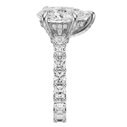 Pear Cut 3.00 CT F VS2 Lab Grown Diamond Ring in Gold (IGI)