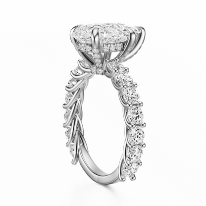Pear Cut 3.00 CT F VS2 Lab Grown Diamond Ring in Gold (IGI)