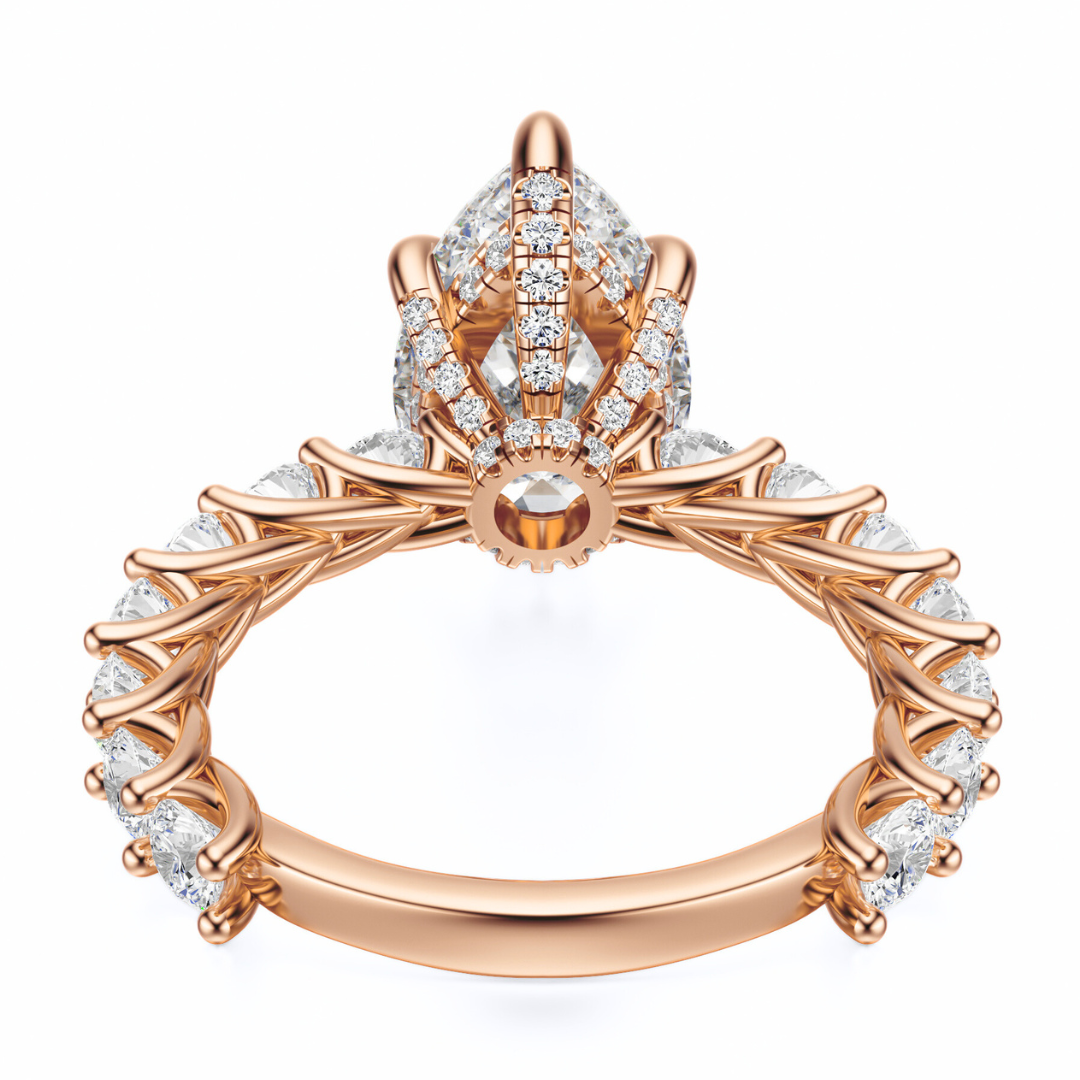 Pear Cut 3.00 CT F VS2 Lab Grown Diamond Ring in Gold (IGI)
