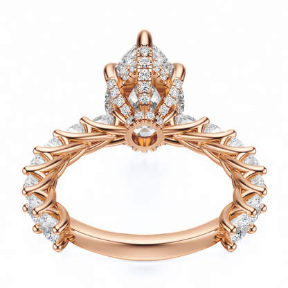 Pear Cut 3.00 CT F VS2 Lab Grown Diamond Ring in Gold (IGI)