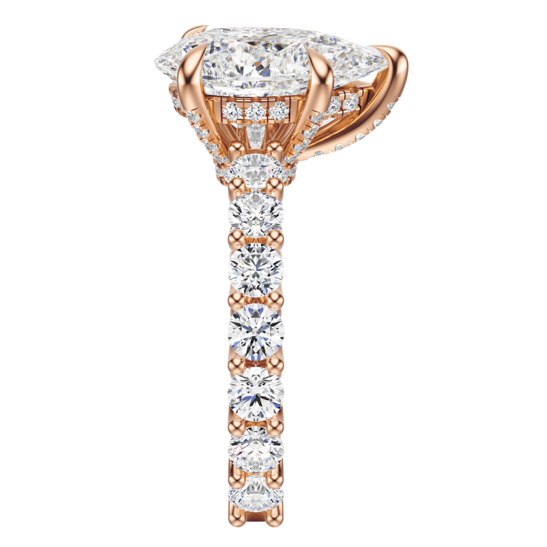 Pear Cut 3.00 CT F VS2 Lab Grown Diamond Ring in Gold (IGI)