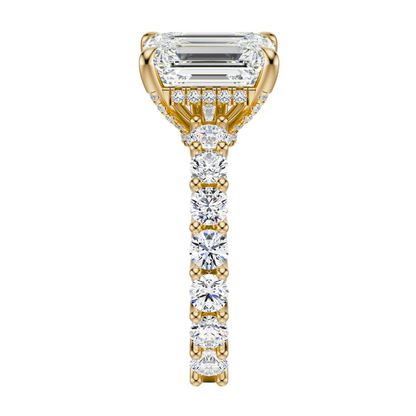 Emerald Cut 3.00 CT F VS2 Lab Grown Diamond Ring in Gold (IGI)