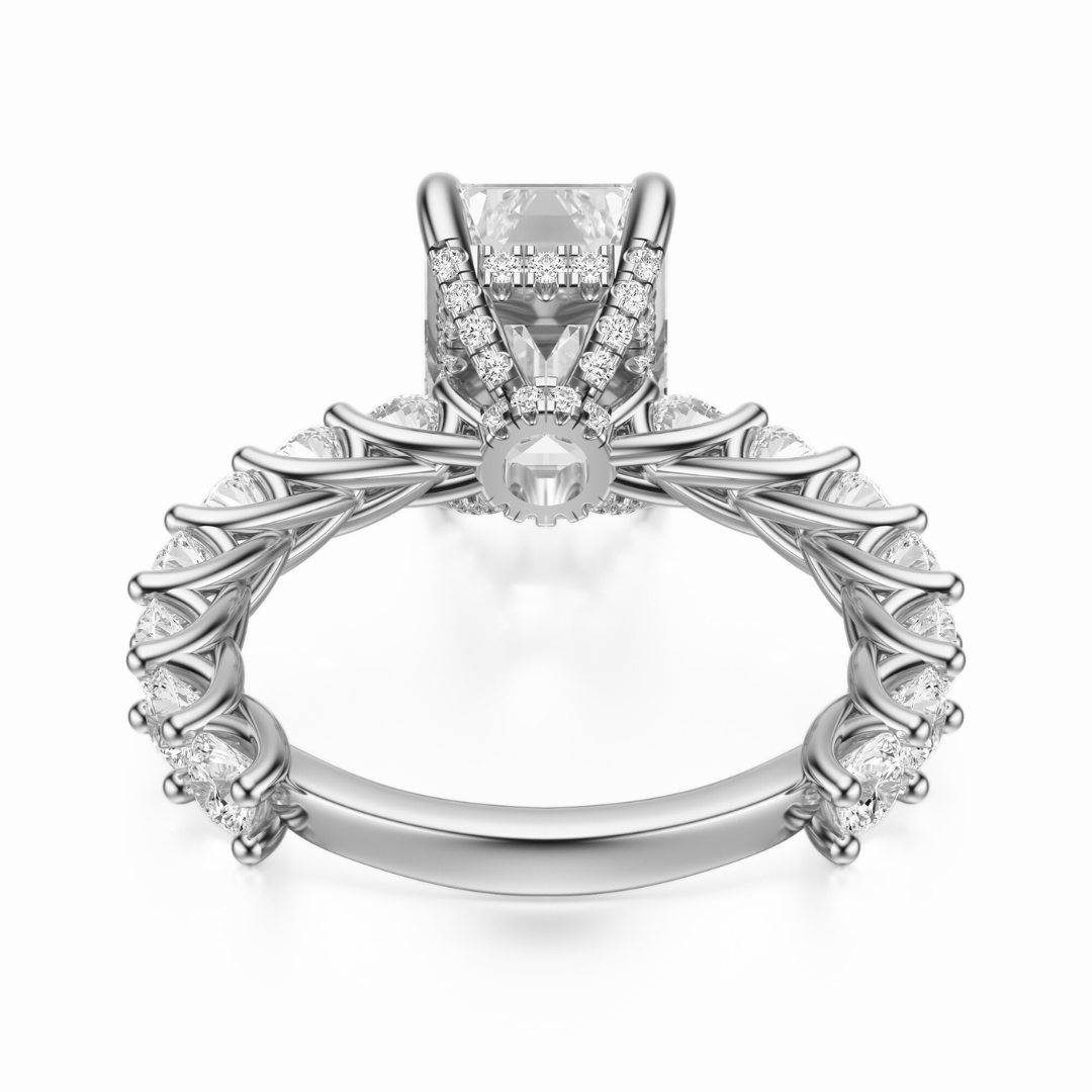 Emerald Cut 3.00 CT F VS2 Lab Grown Diamond Ring in Gold (IGI)