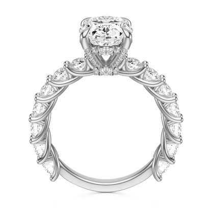 Oval Cut 3.00 CT F VS2 Lab Grown Diamond Ring in Gold (IGI)