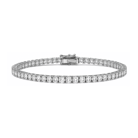 Round 2.37 CT  F SI1 Natural Diamond Tennis Bracelet 14K White Gold (IGI)