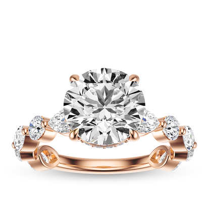 Round Cut 3.10 CT F VS2 Lab Grown Diamond Ring in Gold (IGI)