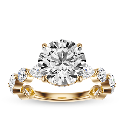 Round Cut 3.10 CT F VS2 Lab Grown Diamond Ring in Gold (IGI)