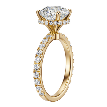 Round Cut 2.80 CT F VS2 Lab Grown Diamond Ring in Gold (IGI)