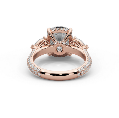 Cushion Cut 6.20 CT Lab Diamond Ring | 14K Gold | IGI Certified