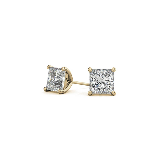 Princess Martini 2.00 CT F VS1 Lab Grown Diamond Studs in 14K & 18K Gold (IGI)