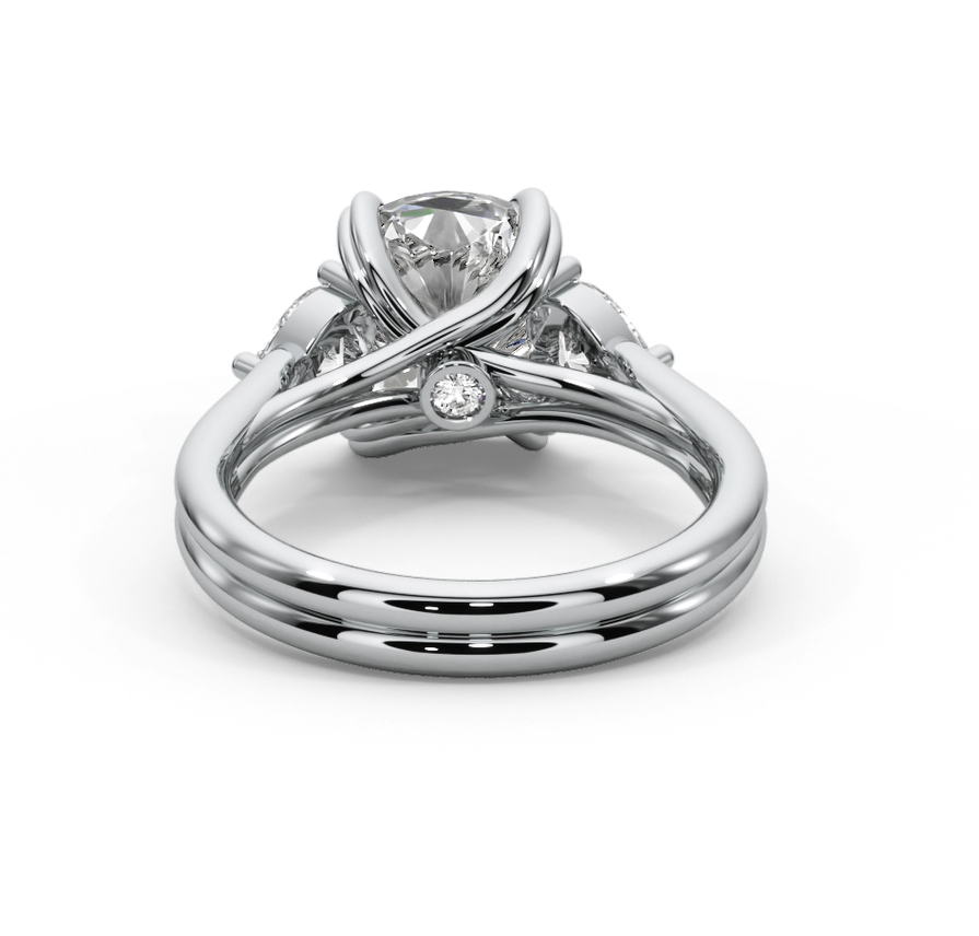 Cushion Cut 3.00 CT F VS2 Lab Grown Diamond Ring in 14K Gold (IGI Certified)