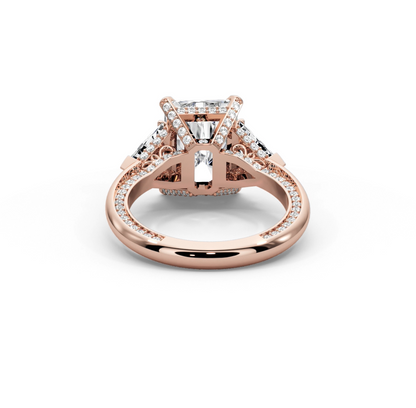 Radiant Cut 7.15 CT Lab Diamond Ring | 14K Gold | IGI Certified
