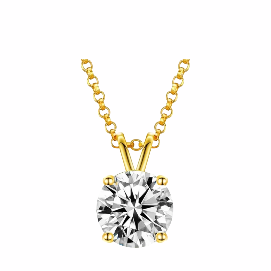 Round Cut 2.11 CT E VS2 Lab Grown Diamond Pendant 14K Gold (IGI)
