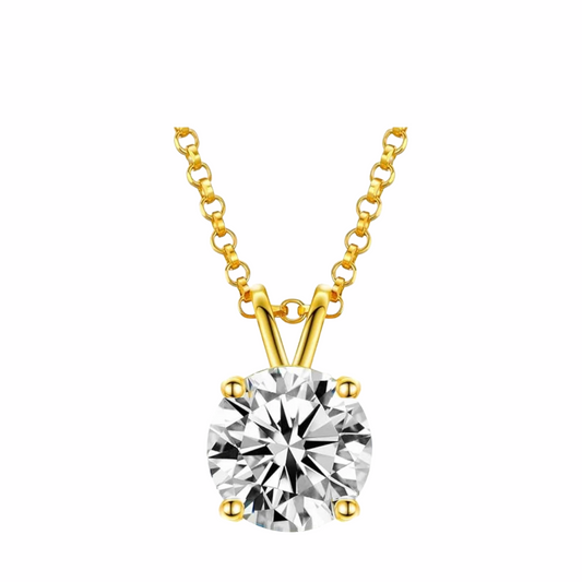 Round Cut 2.11 CT E VS2 Lab Grown Diamond Pendant 14K Gold (IGI)
