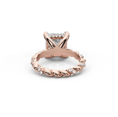 Princess Cut 4.40 CT Lab Diamond Ring in 14K Gold | IGI Certified