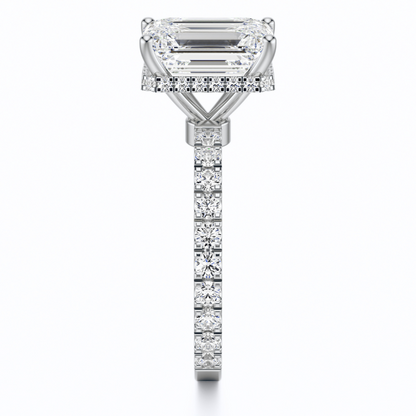 Emerald Cut 2.80 CT F VS2 Lab Grown Diamond Ring in Gold (IGI)