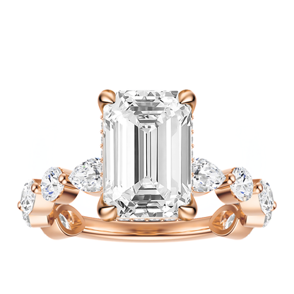 Emerald Cut 3.10 CT F VS2 Lab Grown Diamond Ring in Gold (IGI)