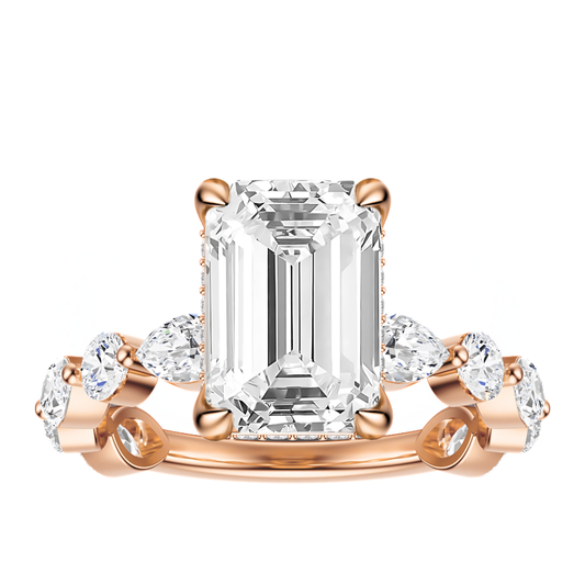 Emerald Cut 3.10 CT F VS2 Lab Grown Diamond Ring in Gold (IGI)