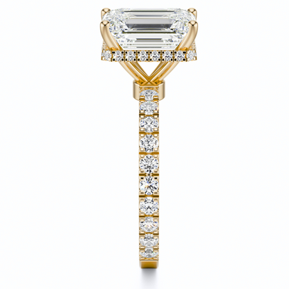 Emerald Cut 2.80 CT F VS2 Lab Grown Diamond Ring in Gold (IGI)