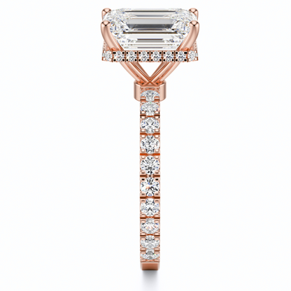Emerald Cut 2.80 CT F VS2 Lab Grown Diamond Ring in Gold (IGI)