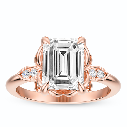 Emerald Cut 2.10 CT F VS2 Lab Grown Diamond Ring in Gold (IGI)