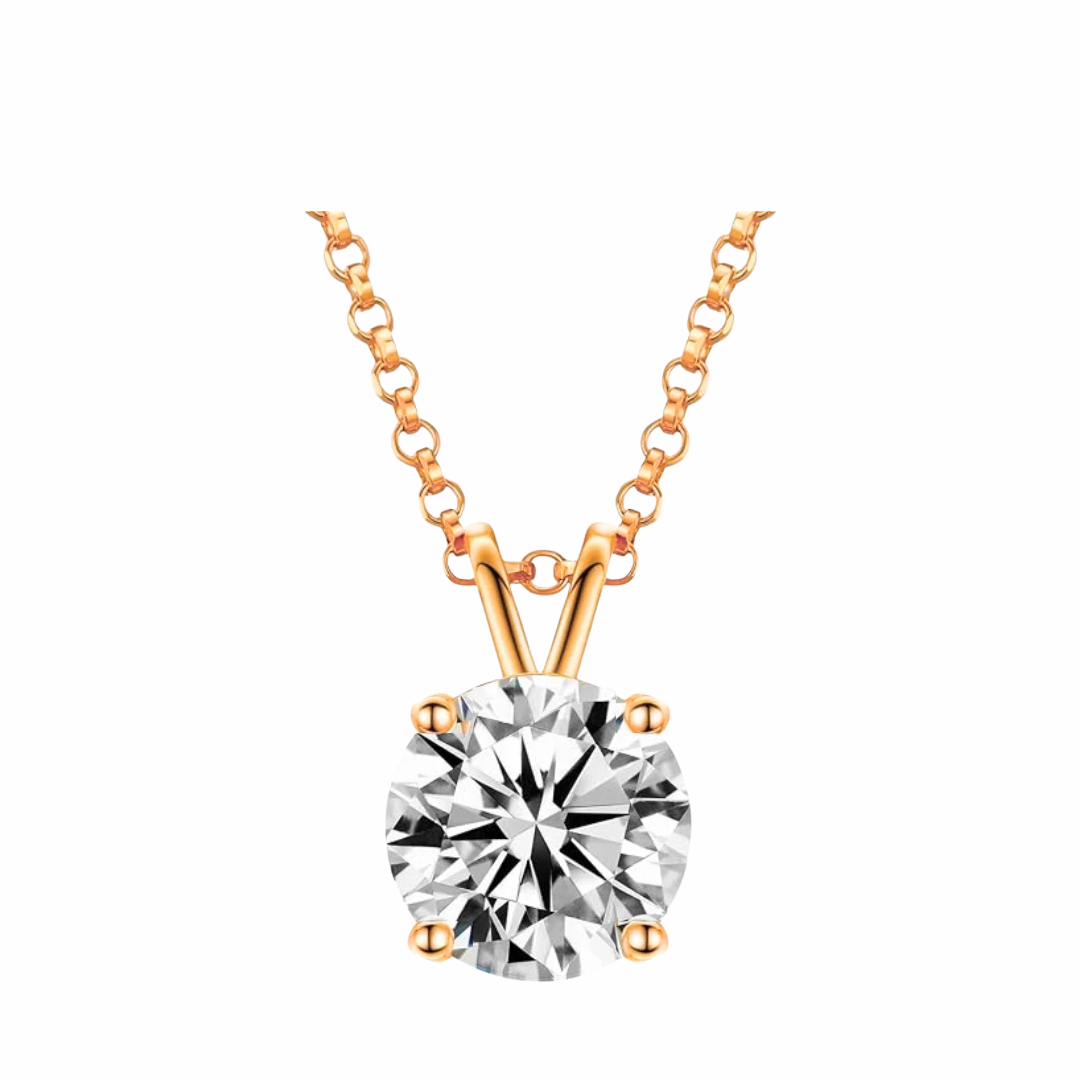 Round Cut 2.11 CT E VS2 Lab Grown Diamond Pendant 14K Gold (IGI)
