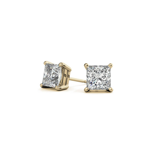 Asscher Basket 3.00 CT F VS1 Lab Grown Diamond Studs in 14K & 18K Gold (IGI)