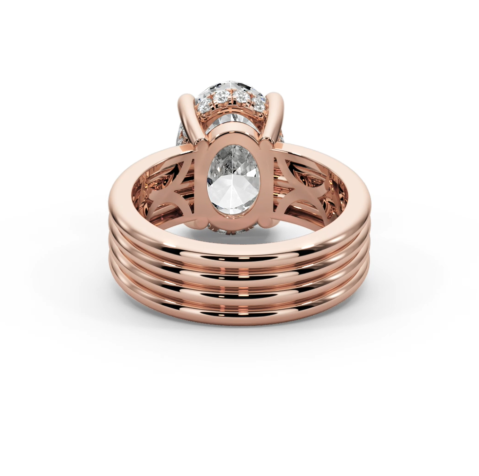 Oval Cut 3.30 CT F VS2 Lab Diamond Ring in 14K Gold  (IGI Certified)