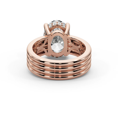 Oval Cut 3.30 CT F VS2 Lab Diamond Ring in 14K Gold  (IGI Certified)